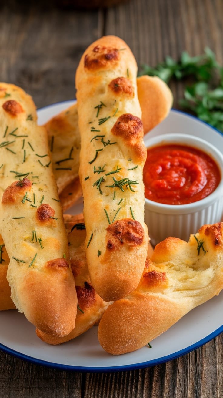 Keto Cheddar Chive Herb Tallow Breadsticks